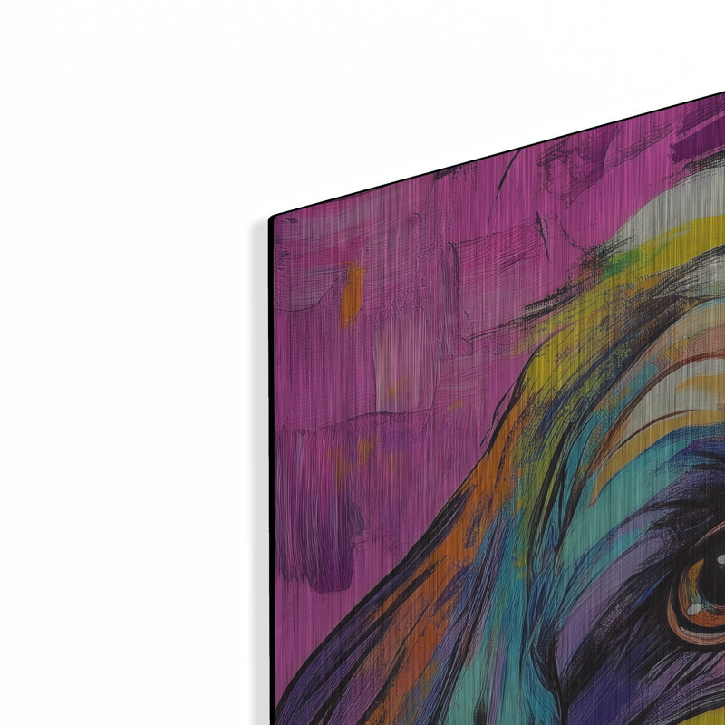  «Wouf Shih Tzu» par Rich Monet, art mural en métal, 36 po x 36 po, H 36 po x l 36 po
