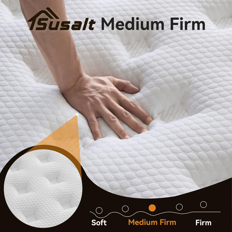Cloudlet King Size Mattress, 12 Inch King Memory Foam Mattress In A Box, Hybrid Mattresses With Independent Pocket Coils For Motion Isolation & Silent Sleep, Medium Firm, Certipur-US,100 Nights Trial