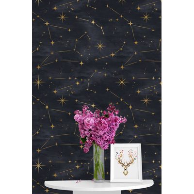 Panneau de papier peint adhésif à motif d'étoiles Ernestine