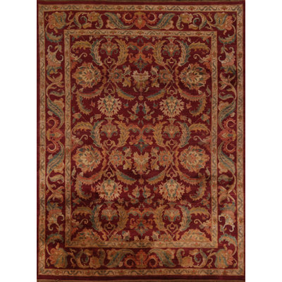 All-Over Floral Red Agra Indian Area Rug 8x10