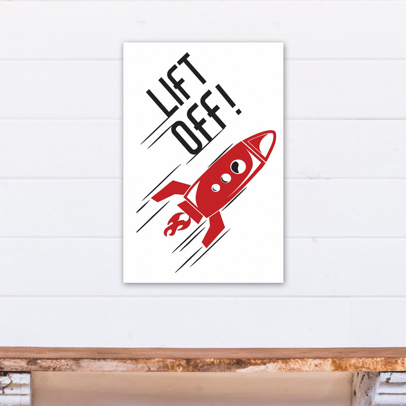Art sur toile relevable rocket Braswell, H 24 po x l 16 po x P 1,25 po, Rouge