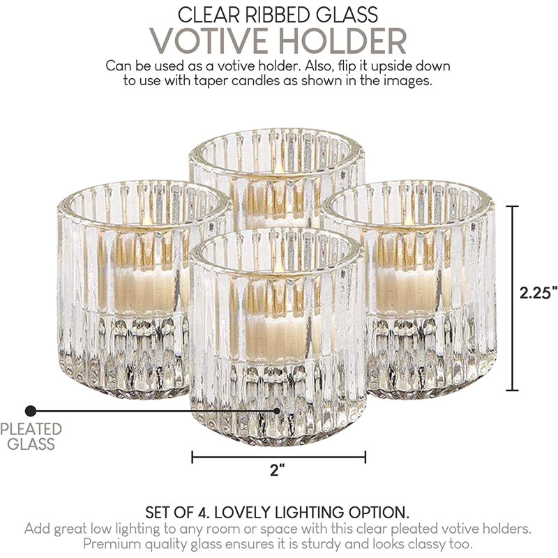 2.25'' H Glass Tabletop Votive Holder, Clear