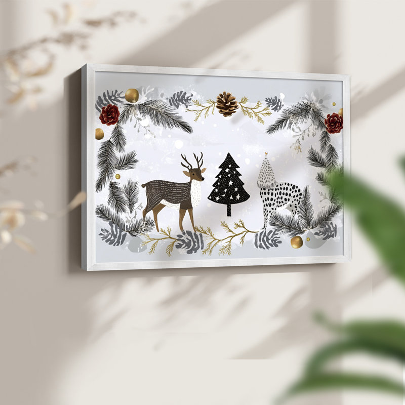 Chirstmas Art-CCLV -Framed Print - Restickable, H 11 po x l 14 po, Blanc
