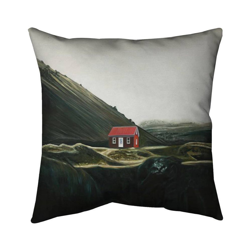Isolated shack - 18"x18" Throw pillow cover - Poly twill - Print on demand