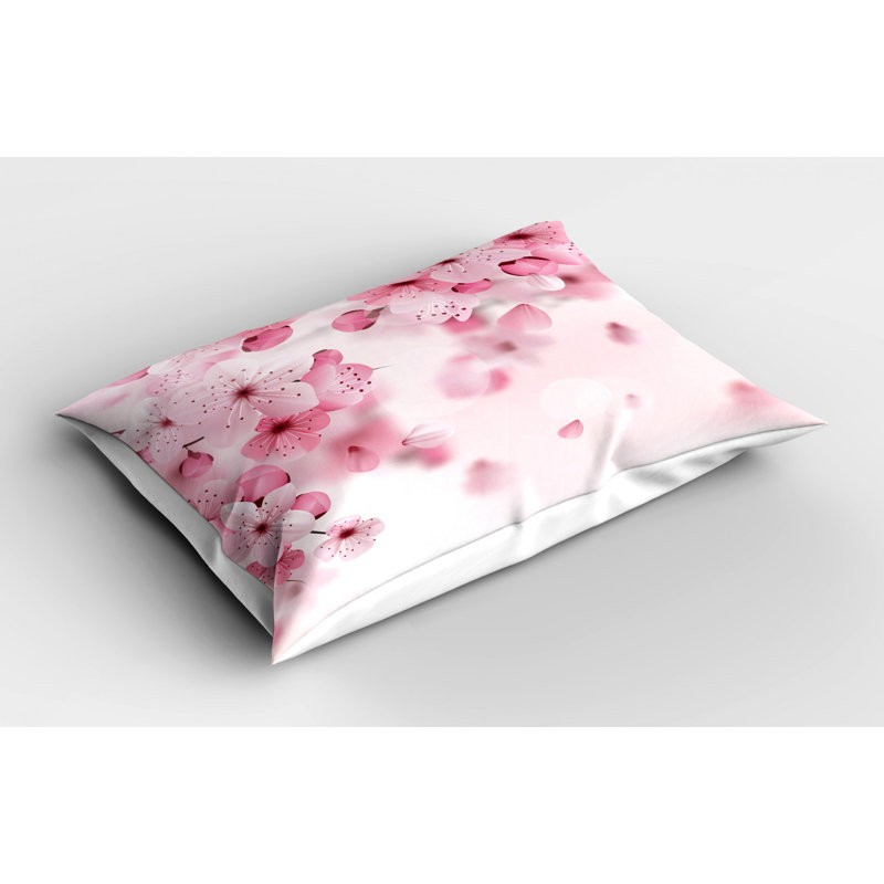 Pink/White Polyester Microfiber Piece Sham, Twin