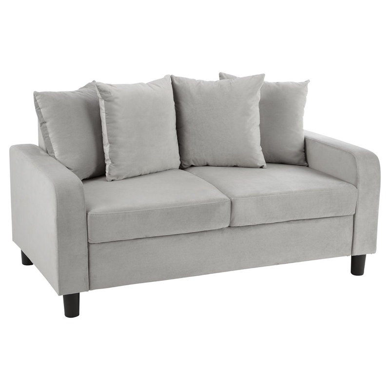 Mitzi 2 Seater Sofa, Velvet, Grey, 2