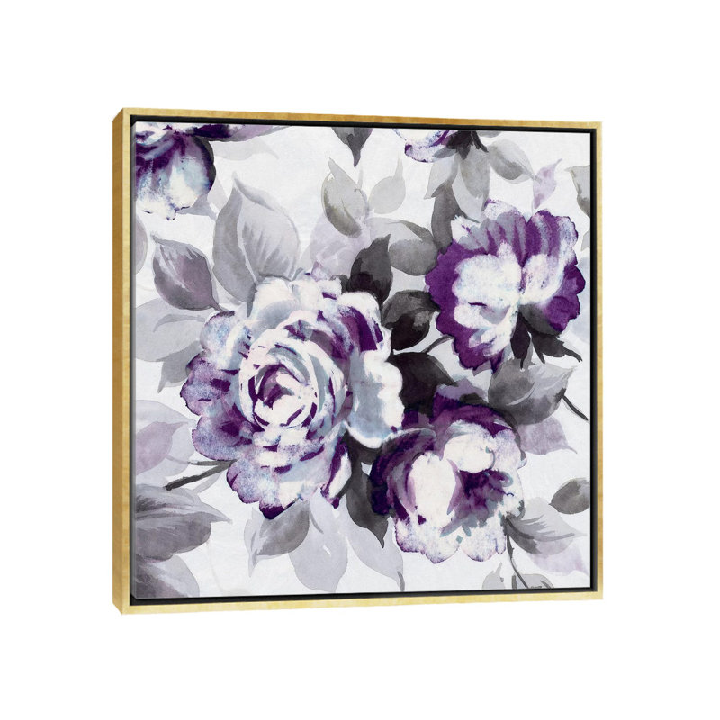 Scent of Plum Roses III, reproduction d'art, H 26 po x l 26 po x P 1,5 po, Toile encadrée d'or