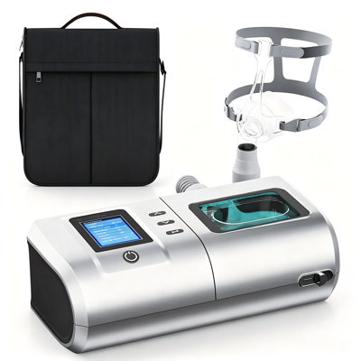 Quiet Automatic Sleep Ventilator CPAP Machine, Dual Adjustable Pressure Sleep Apnea Device with Humidifier Chamber, SD Card Sleep Tracking & Travel Bag