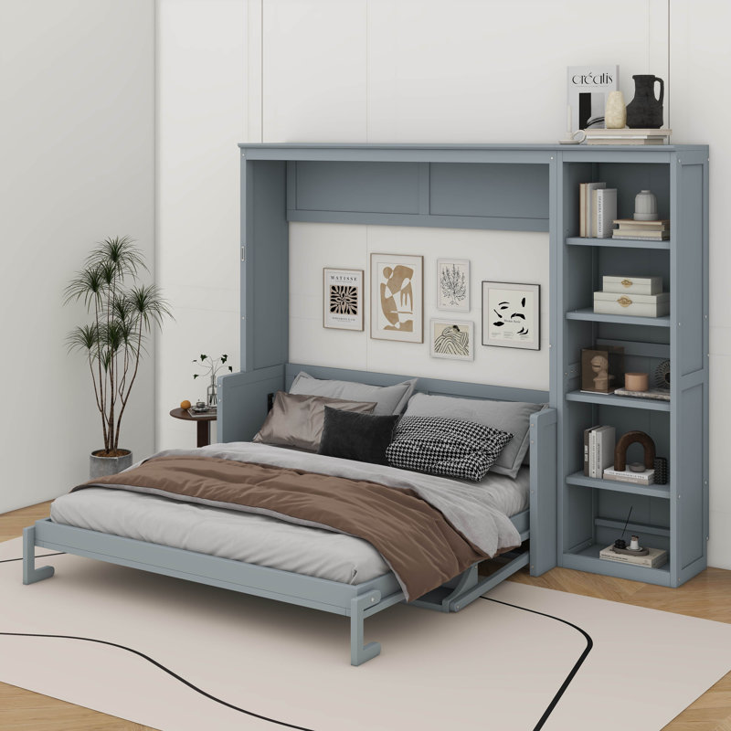 Lit escamotable Murphy, Gris, Grand lit
