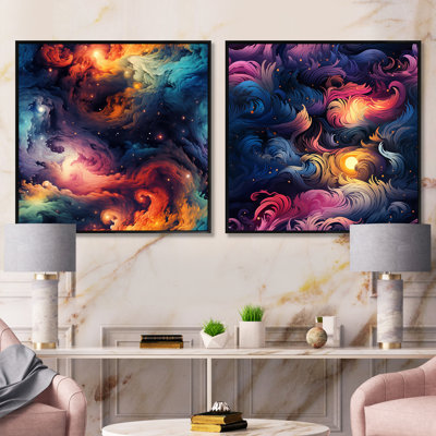 Kitt - Ensemble de 2 collages carrés abstraits