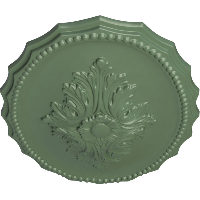 Médaillon de plafond Oxford Endurathane, l 16 7/8 po x H 11 3/4 po x P 1 1/2 po, Vert athénien