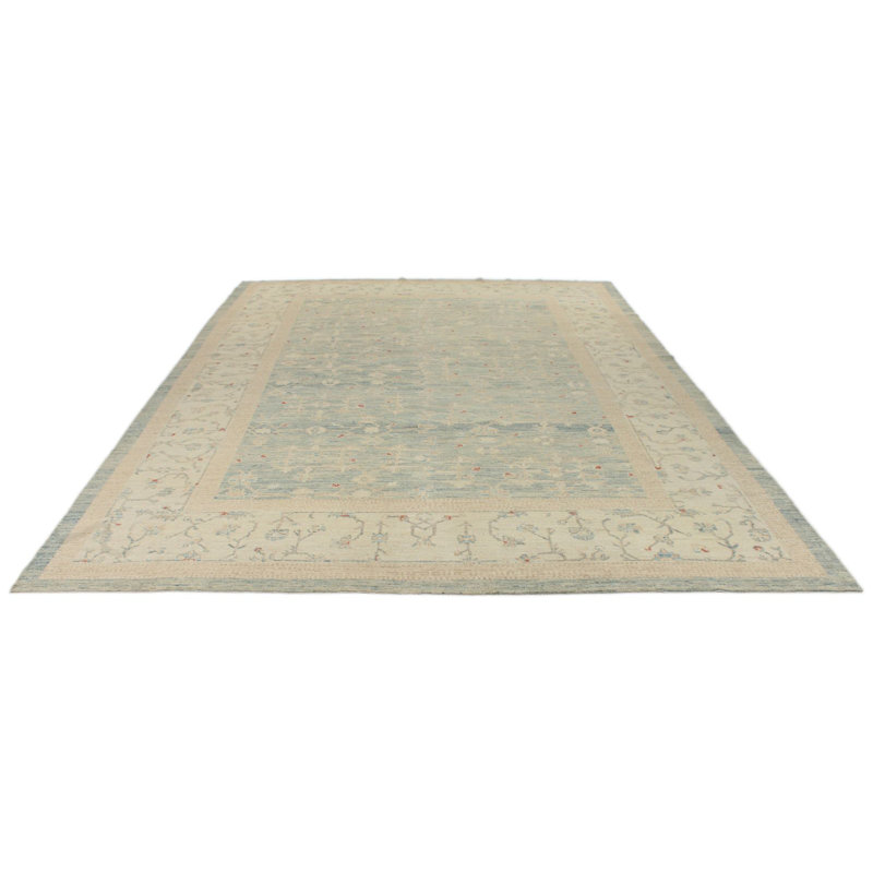 Tapis Oushak bleu 9x13
