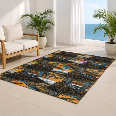 Tapis intérieur et extérieur brun Transport