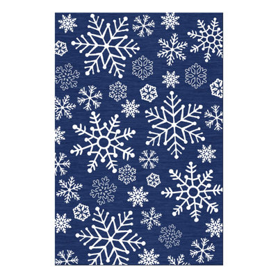 Christmas Snowflake Washable Non-Slip Area Rug