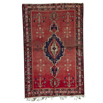 Tapis brun / noir / bleu de haute qualité noué à la main