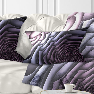 Art floral fractal en forme de fleur - coussin imprimé abstrait