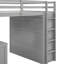 Lit mezzanine double avec tiroirs, bureau et garde-robe en gris - espace maximisé pour travailler, jouer et se reposer, cadre en bois de pin massif, lattes, garde-corps, familles convenables avec bureau pour économiser de l'espace,