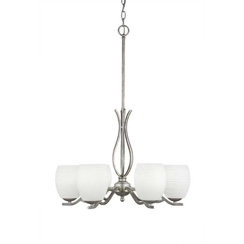 Lustree classique/traditionnel 6 lumières ombrée Hiroko, Argent vieilli, 6