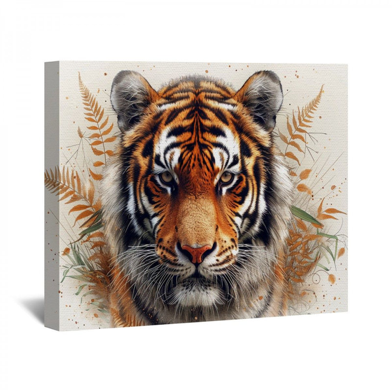Tigre sur toile, H 12 po x l 18 po