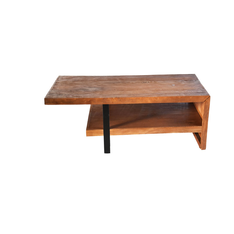 Modern Rustic Solid Wood Coffee Table, 51x23x18