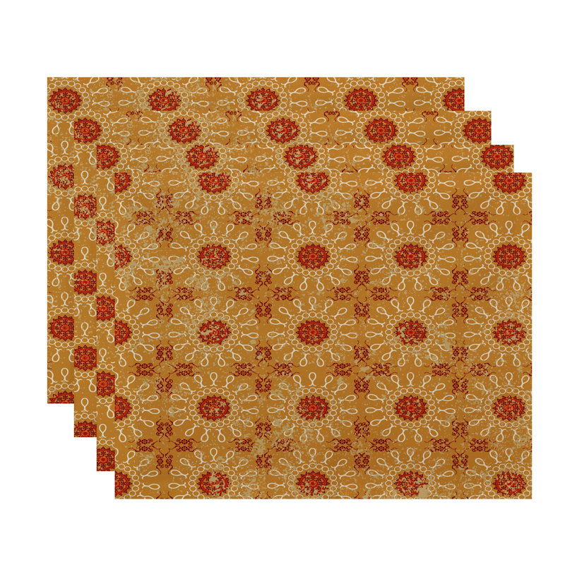 Ensemble de napperons 4 pièces Harrel, Jaune