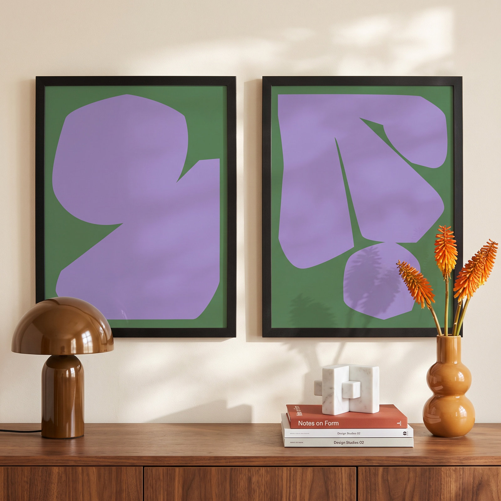 Element 2-Piece Print Set by Michael Kempen, 20"H x 16"W x 1.25"D, Black Framed