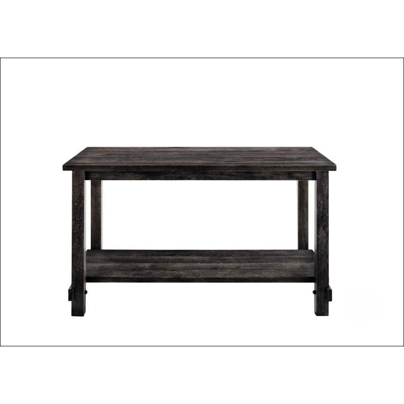 Table grise patinée à hauteur de comptoir