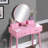 Liannon Contemporary Wood Vanity And Stool Set, Pink-874495270
