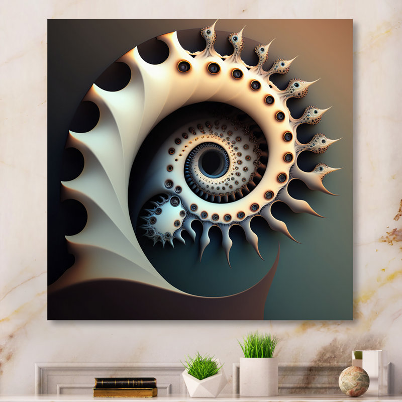 Beauté fractale monochrome II - reproduction sur toile, H 30 po x l 30 po x P 1 po, Toile tendue
