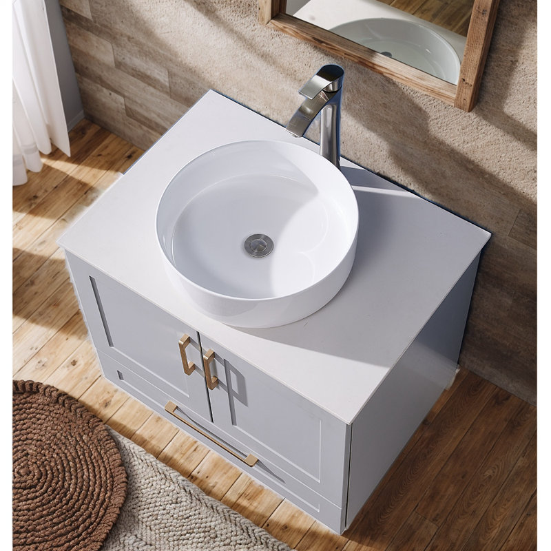 Meuble-lavabo simple 28 po blanc moderne