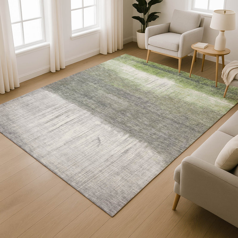Premium Machine Washable Mayfield Abstract Rug, Fern, 5' x 7'6"