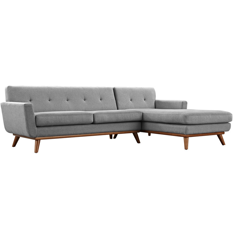 Canapé modulaire Engage Mid Century, Orienté vers la droite, Polyester gris espoir