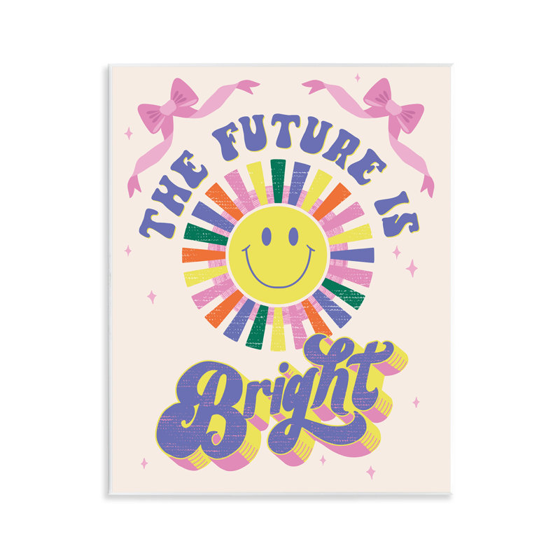 Groovy Future Is Bright Wall Plaque Art by Muffin Grayson
