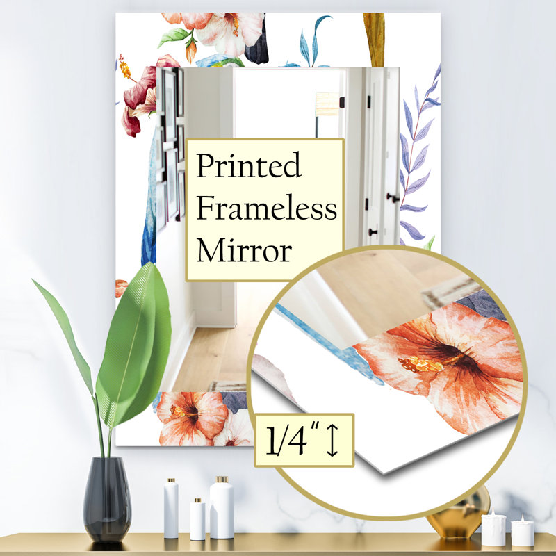 Miroir mural bohémien et éclectique Bloom 38, H 24 po x l 32 po