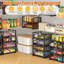 Organisateur de conserves empilable à 2 niveaux pour garde-manger, ensemble de 3, rangement ajustable pour conserves et boissons gazeuses, support de rangement robuste avec distributeur de conserves, noir.