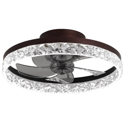 20" Low Profile Ceiling Fan With Light And Remote Control, Dimmable Led Ceiling Fan,  6 Speeds, Timing Reversible Blades