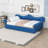 Queen Upholstered Daybed with Built-In LED Light Strips-1722878820