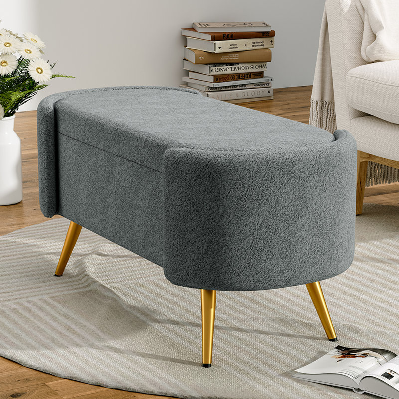 Raymund Upholstered Accent Bench, Grey