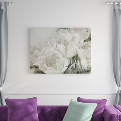 «Angelique Tulips II White», reproduction de peinture acrylique sur toile tendue