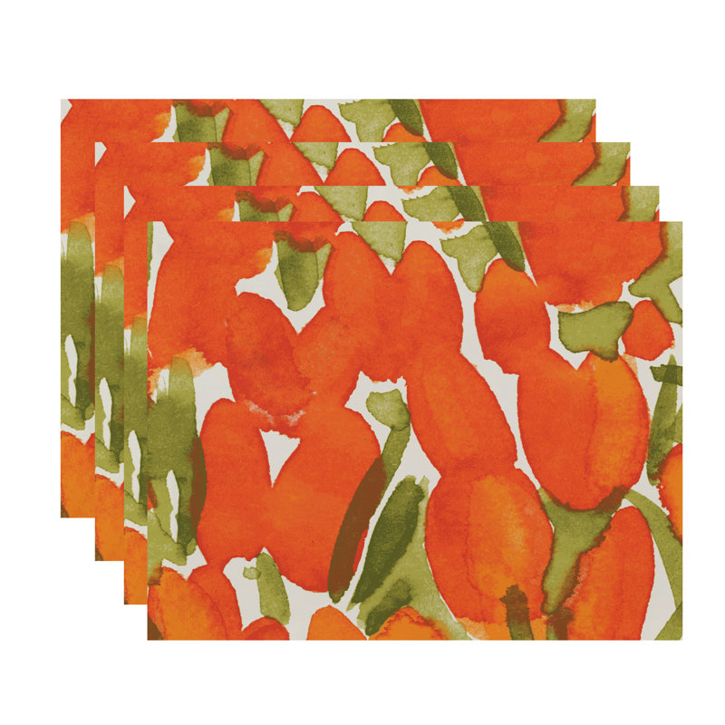 Ensemble de napperons 4 pièces Sunset, Orangé