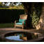 Chaise haute à dossier courbé, chaise Adirondack de patio avec osier en rotin, coussins moelleux-1520951796