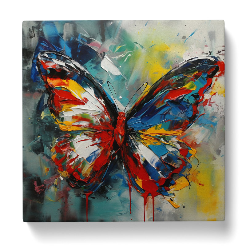 Butterfly Abstract Expressionism - Wrapped Canvas, 50cm H x 50cm W x 3cm D