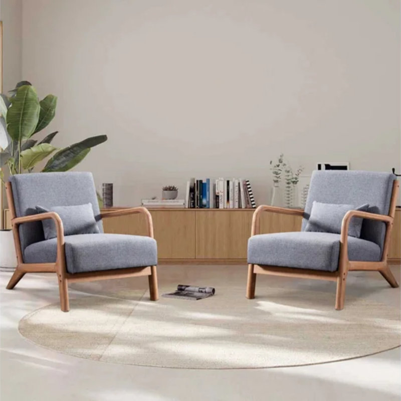 Fauteuil d'appoint rembourré de 26 po de largeur avec un coussin supplémentaire Bonnita, Gris