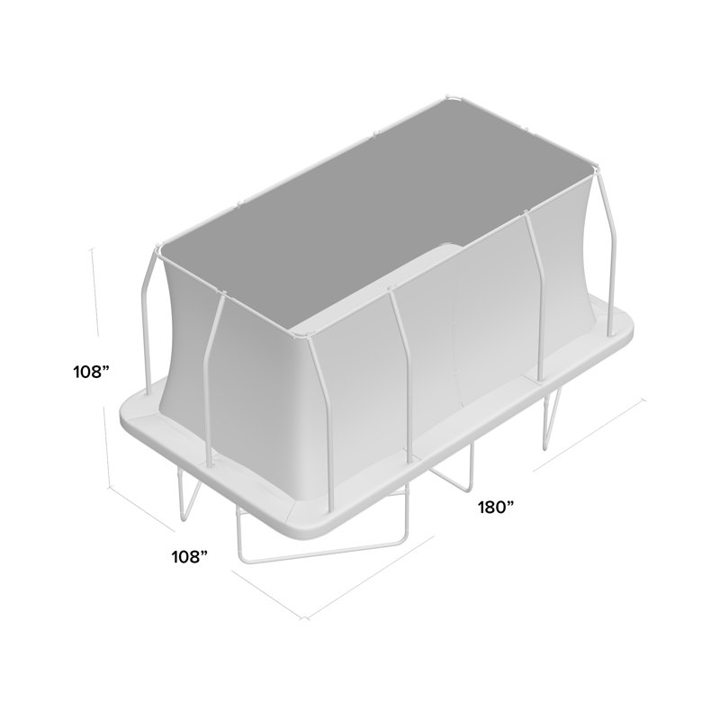 Black Rectangular Trampoline with Enclosure, 9' x 15'