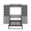 Lit escamotable double avec tablettes et tiroirs de rangement