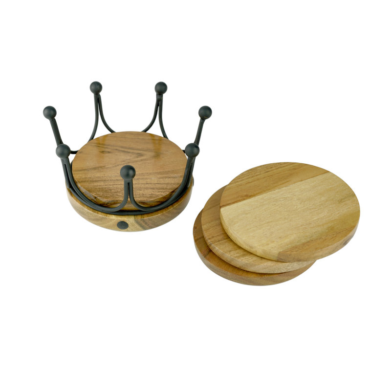 Ensemble de sous-verres dorés, Naturel / Noir