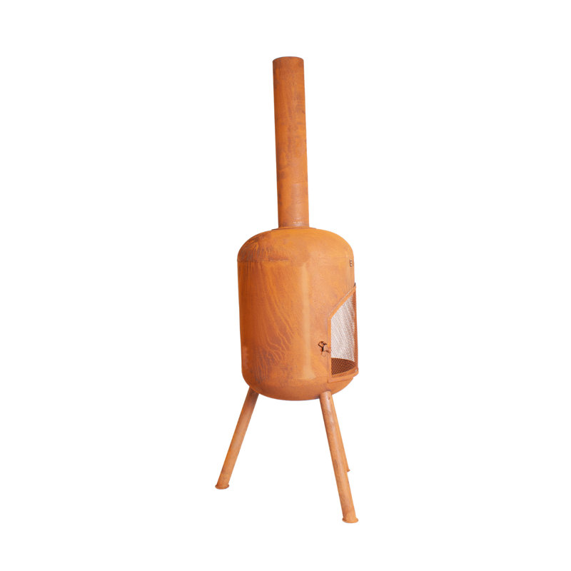Triangle Steel Chimnea, Orange