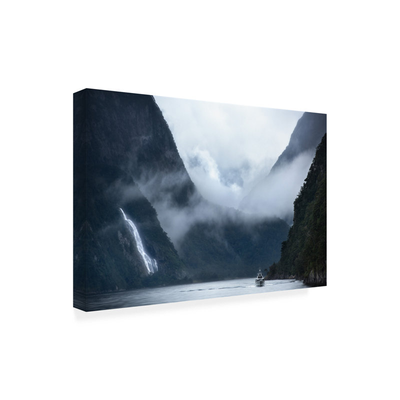 FEI SHI  Milford Sound Cruise Canvas Art, 12" H x 19" W