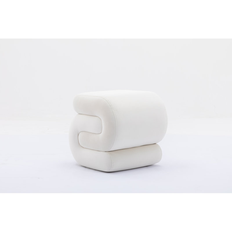 Tabouret de maquillage en S en forme de S, Blanc