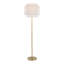 Lampe sur pied avec interrupteur de chaîne à abat-jour étagé en métal et lin blanc cassé L 17,75 po x l 17,75 po x H 63,5 po